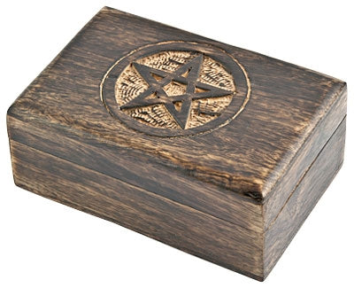 Boîte en bois Pentacle, 15 cm X 10cm