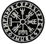 Écusson Vegvisir avec runes brodé blanc