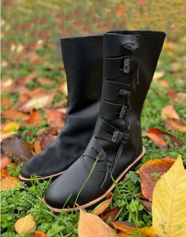 Bottes en cuir viking "Odin" Noir