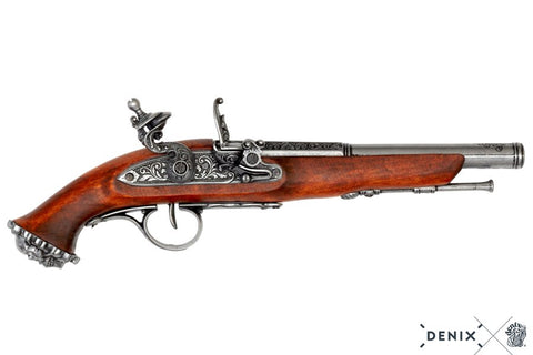 Pistolet à canon pirate, 18ème siècle, argent